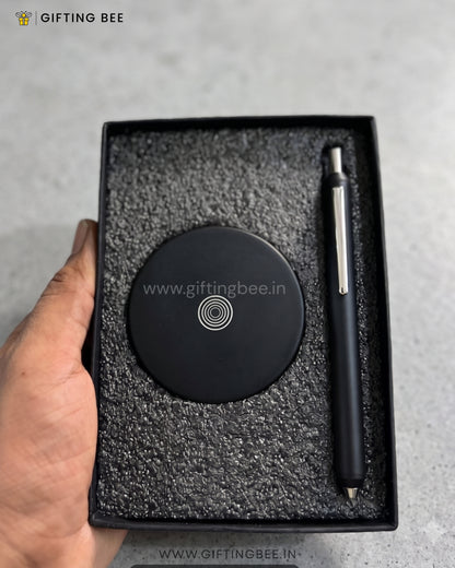 MAGNETIC BASE METAL PEN SET ROUND