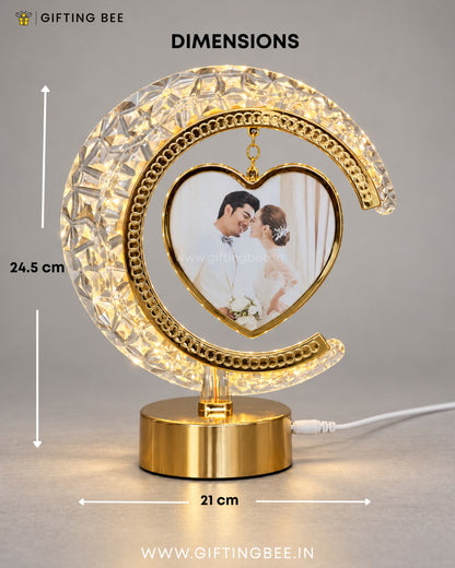 HALF MOON LED HEART CRYSTAL LAMP