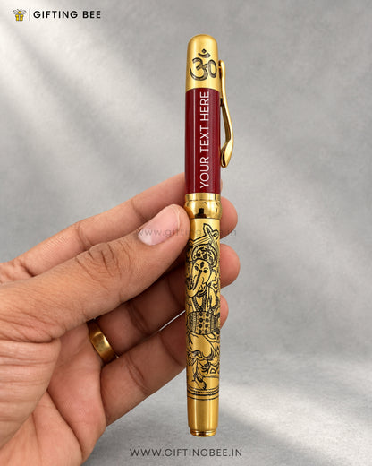 ETCHED RED GOLD GOD PEN - GANESHA
