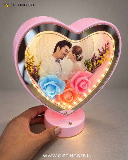 HEART LED FLOWER LAMP  PINK