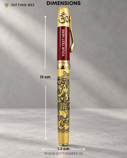 ETCHED RED GOLD GOD PEN - GANESHA