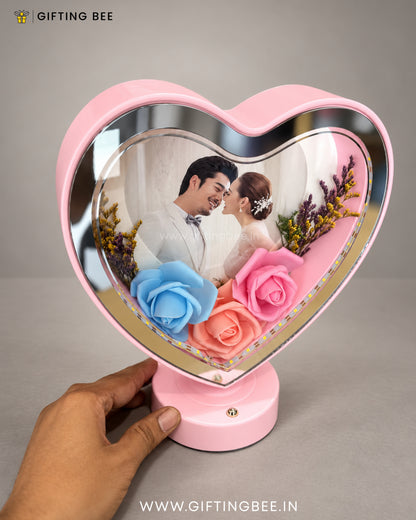HEART LED FLOWER LAMP  PINK