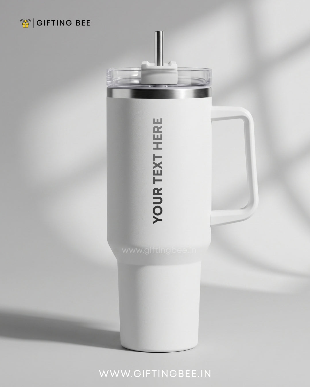 PERSONALISED SIPLEY TUMBLER WITH STRAWS - 1200ML - PEARL WHITE