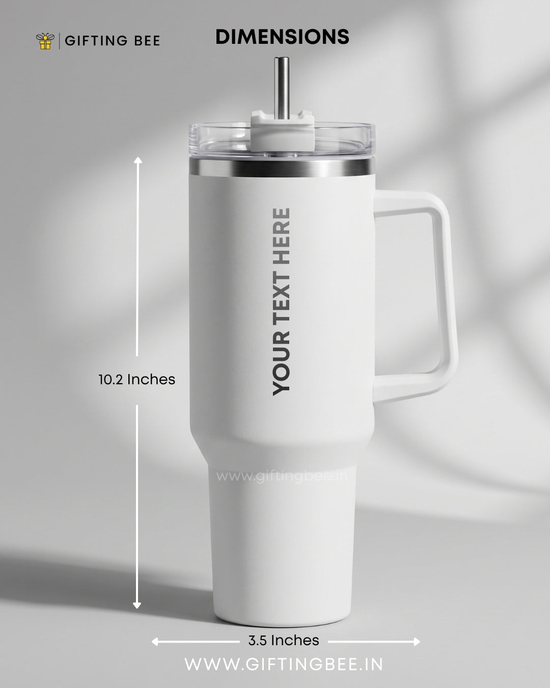PERSONALISED SIPLEY TUMBLER WITH STRAWS - 1200ML - PEARL WHITE