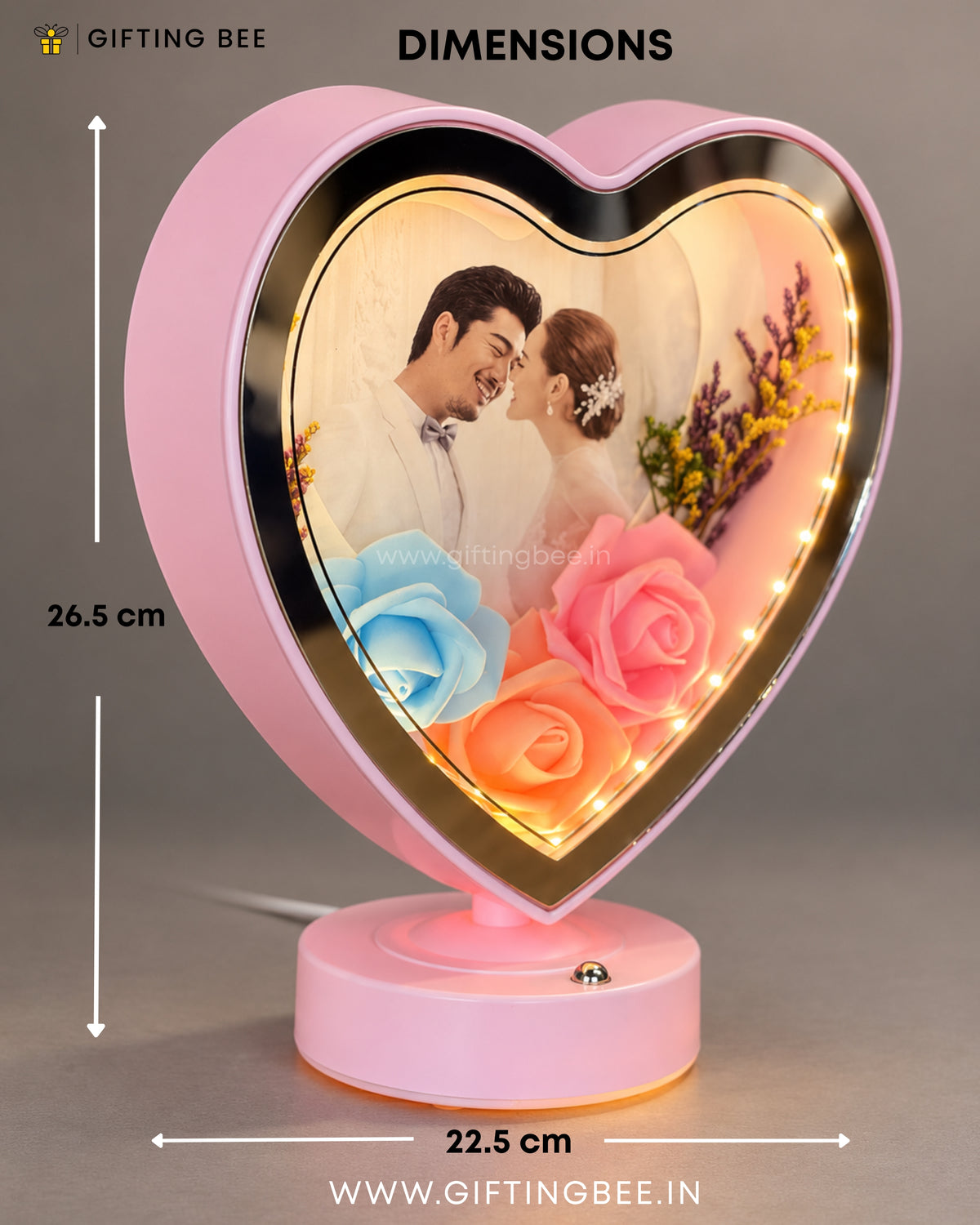 HEART LED FLOWER LAMP  PINK