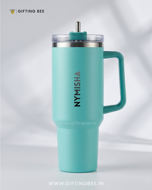 PERSONALISED SIPLEY TUMBLER WITH STRAWS - 1200ML - MINT GREEN