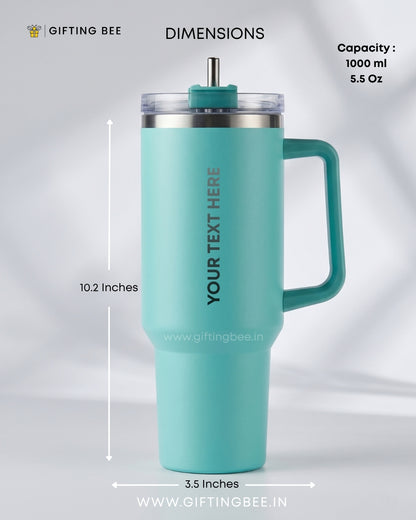 PERSONALISED SIPLEY TUMBLER WITH STRAWS - 1200ML - MINT GREEN