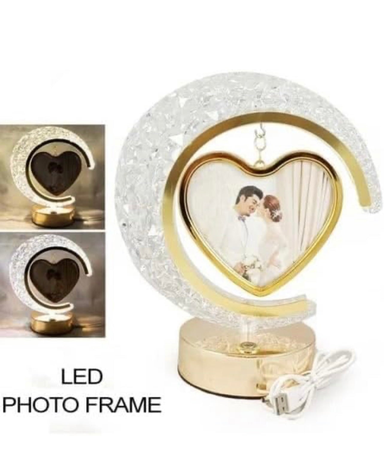 HALFMOON CRYSTAL LED PHOTO FRAME