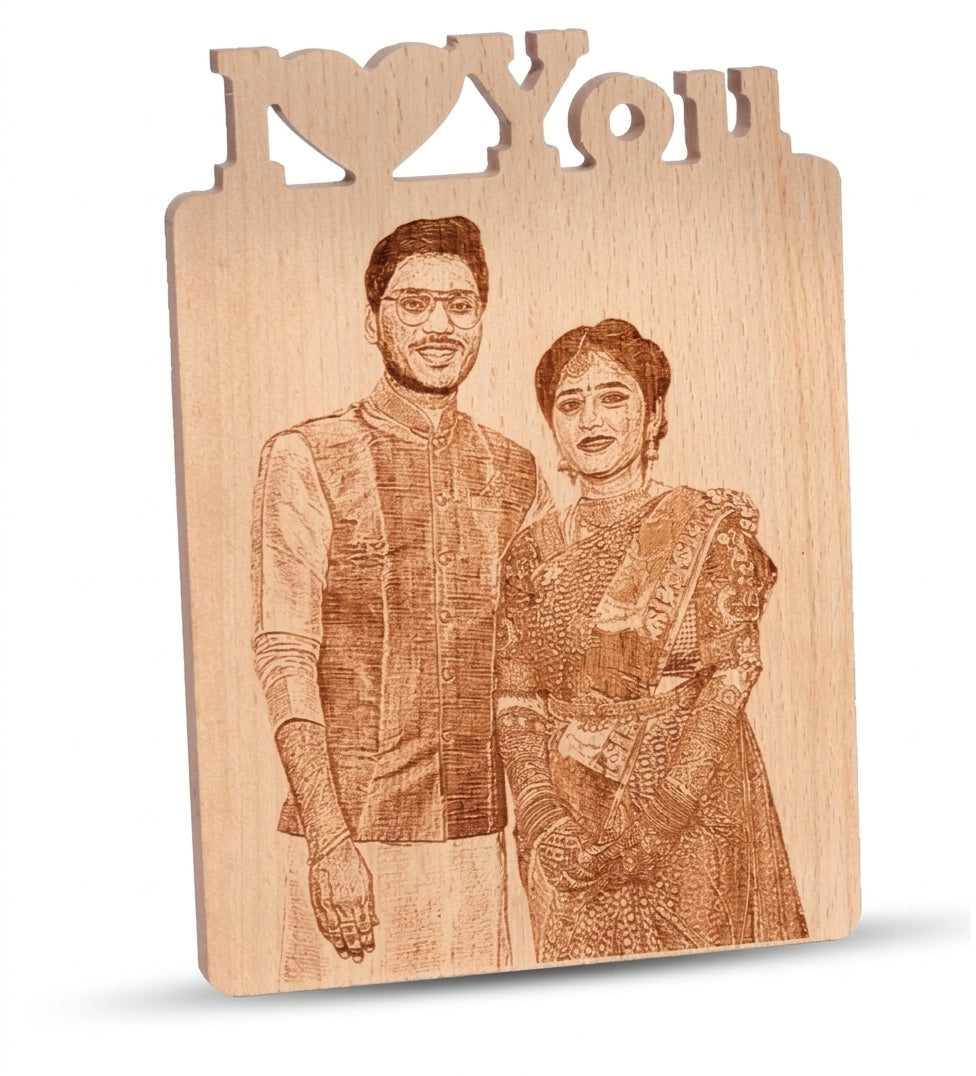 WOODEN ENGRAVING - I LOVE YOU  WOOD