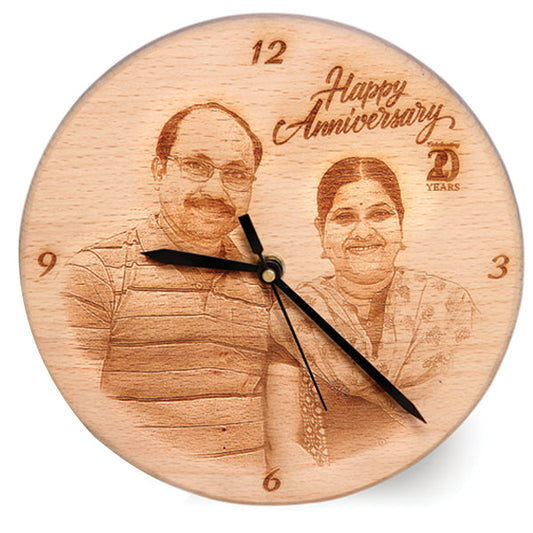 WOOD ENGRAVING CLOCK-CIRCLE